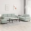 Image de vidaXL Ensemble de canapÃ©s 3 pcs avec coussins Gris clair Velours