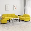Image de vidaXL Ensemble de canapÃ©s 3 pcs avec coussins Jaune Velours