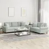 Image de vidaXL Ensemble de canapés 2 pcs avec coussins gris clair velours3202270