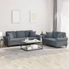 Image de vidaXL Ensemble de canapÃ©s 2 pcs avec coussins gris foncÃ© velours