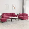 Image de vidaXL Ensemble de canapés 3 pcs avec coussins rouge bordeaux velours3202284