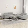 Image de vidaXL Ensemble de canapés 2 pcs coussins gris clair tissu microfibre3202315