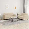 Image de vidaXL Ensemble de canapÃ©s 2 pcs avec coussins crÃ¨me tissu microfibre