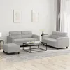 Image de vidaXL Ensemble de canapÃ©s 3 pcs coussins gris clair tissu microfibre