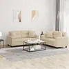 Image de vidaXL Ensemble de canapés 2 pcs avec coussins Crème Tissu microfibre