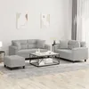 Image de vidaXL Ensemble de canapés 3 pcs coussins Gris clair Tissu microfibre