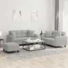 Image de vidaXL Ensemble de canapÃ©s 3 pcs coussins Gris clair Tissu microfibre