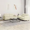 Image de vidaXL Ensemble de canapés 2 pcs avec coussins Crème Similicuir3202363