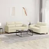 Image de vidaXL Ensemble de canapÃ©s 2 pcs avec coussins CrÃ¨me Similicuir