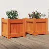 Image de Vidaxl JardiniÃ¨res 2 Pcs Cire Marron Bois De Pin Massif
