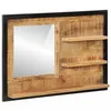 Image de vidaXL Miroir avec étagères 80x8x55 cm verre et bois massif manguier