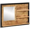 Image de vidaXL vidaXL Miroir avec étagères 80x8x55 cm verre et bois massif manguier