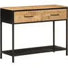 Image de vidaXL Vidaxl Table Console 100x35x76 Cm Bois Massif De Manguier Et Fer