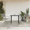 Image de vidaXL Ensemble à manger de jardin 3pcs gris/noir résine tressée/acier