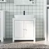 Image de vidaXL Meuble de salle de bain BERG blanc 60x34x59 cm bois pin massif