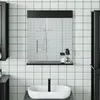 Image de vidaXL Miroir de salle de bain avec étagère BERG noir bois massif