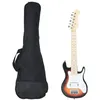 Image de vidaXL Guitare électrique pour enfants et sac marron et blanc 3/4 3070195