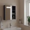 Image de vidaXL Armoire de salle de bain à miroir avec LED gris 45x13x52 cm