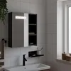 Image de vidaXL Armoire de salle de bain à miroir avec LED noir 45x13x52 cm