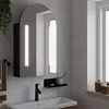 Image de vidaXL Armoire de bain à miroir avec LED arquée noir 42x13x70 cm357975