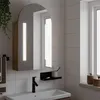 Image de vidaXL Armoire de bain à miroir avec LED arquée chêne 42x13x70 cm357976