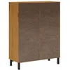 Image de Vidaxl Buffet Avec Porte VitrÃ©e Flam 92x40x122,5 Cm Bois Massif De Pin