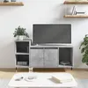 Image de vidaXL Meuble TV Gris béton 100x35x55 cm Bois d'ingénierie