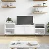 Image de vidaXL Meuble TV Blanc 160x35x55 cm Bois d'ingénierie