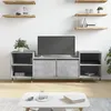 Image de vidaXL Meuble TV Gris béton 160x35x55 cm Bois d'ingénierie