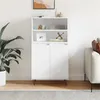 Image de vidaXL Buffet haut Blanc 60x36x110 cm Bois d'ingénierie