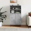 Image de vidaXL Buffet haut Gris béton 60x36x110 cm Bois d'ingénierie