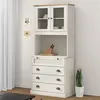Image de vidaXL Buffet haut VIGO blanc 80x40x176 cm bois massif de pin