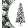 Image de vidaXL Sapin de Noël artificiel à charnières avec neige floquée 180 cm