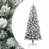 Image de vidaXL Sapin de Noël artificiel à charnières avec neige floquée 210 cm