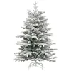 Image de vidaXL Sapin de Noël artificiel à charnières avec neige floquée 150 cm