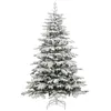 Image de vidaXL Sapin de Noël artificiel à charnières avec neige floquée 210 cm