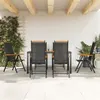 Image de vidaXL Ensemble à manger de jardin 7 pcs noir et marron aluminium