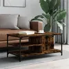 Image de vidaXL Table basse Chêne fumé 100x50x45 cm Bois d'ingénierie