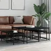 Image de vidaXL Tables basses gigognes 5 pcs noir bois d'ingénierie835334