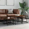 Image de vidaXL Tables basses gigognes 5 pcs chÃªne fumÃ© bois d'ingÃ©nierie