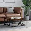 Image de vidaXL Table basse chêne fumé 70x70x30 cm bois d'ingénierie