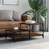 Image de vidaXL Table basse chêne fumé 100x50,5x45 cm bois d'ingénierie835381