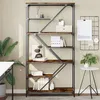 Image de vidaXL Bibliothèque chêne fumé 91x36x176 cm bois ingénierie et acier835416
