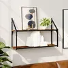 Image de vidaXL Étagère murale 2 niveaux chêne fumé 80x21x51 cm bois ingénierie835466