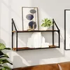 Image de Vidaxl ÃtagÃ¨re Murale 2 Niveaux ChÃªne FumÃ© 80x21x51 Cm Bois IngÃ©nierie