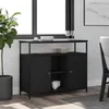 Image de vidaXL Vidaxl Buffet Noir 100x35x80 Cm Bois D'ingénierie