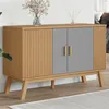 Image de vidaXL Buffet OLDEN gris et marron 114x43x73,5 cm bois massif de pin358610