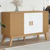 Image de vidaXL Buffet OLDEN blanc et marron 114x43x73,5 cm bois massif de pin