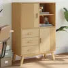 Image de vidaXL Buffet haut OLDEN marron 85x43x125 cm bois massif de pin