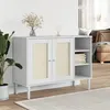 Image de vidaXL Buffet SENJA aspect rotin blanc 112x40x80cm bois massif de pin358029